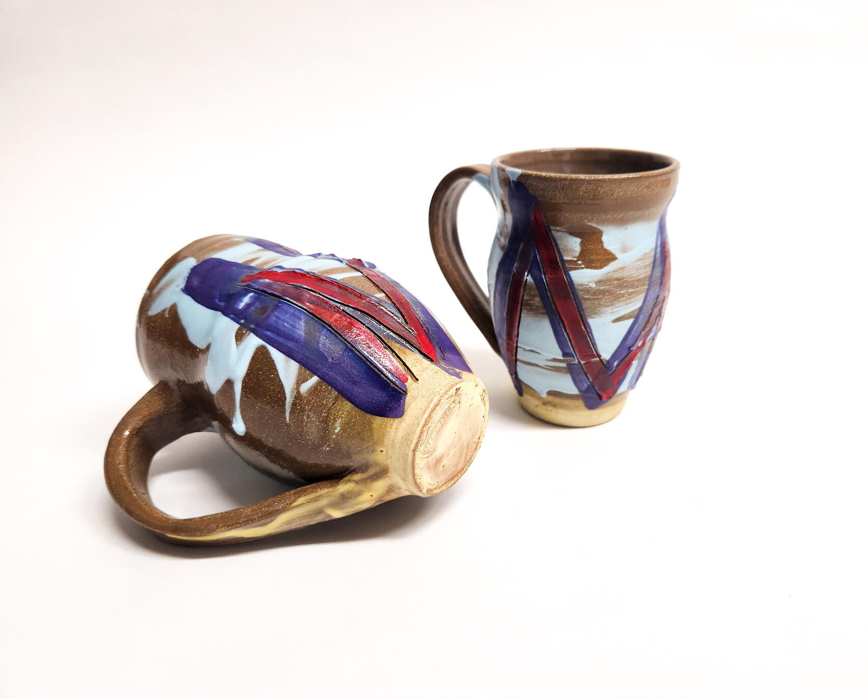 Red Stoneware Mugs